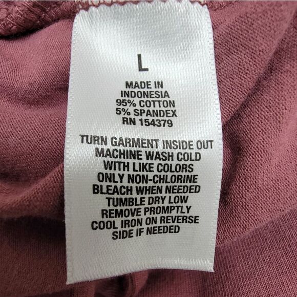 Aeropostale Lace Up Crop Top Tie Back Long Sleeve Pink Size L Spandex & Cotton - Picture 8 of 8